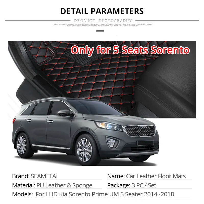 Для LHD Kia Sorento Prime UM 5 Seater автомобильные коврики на заказ коврики авто Интерьер коврик для ног аксессуары для автомобиля-Стайлинг