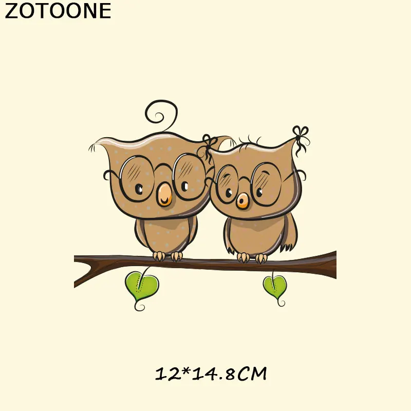 ZOTOONE Сова с железной передачей А уровень моющиеся парчи футболка сделай сам
