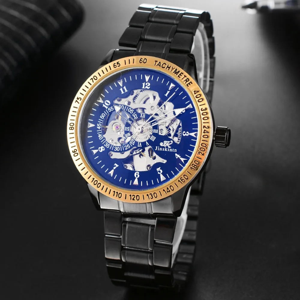 

Men Watches Mens Automatic Mechanical Watch Militray Skeleton Dial Copper Stainless Steel Clock Top Brand Luxury Montre Homme