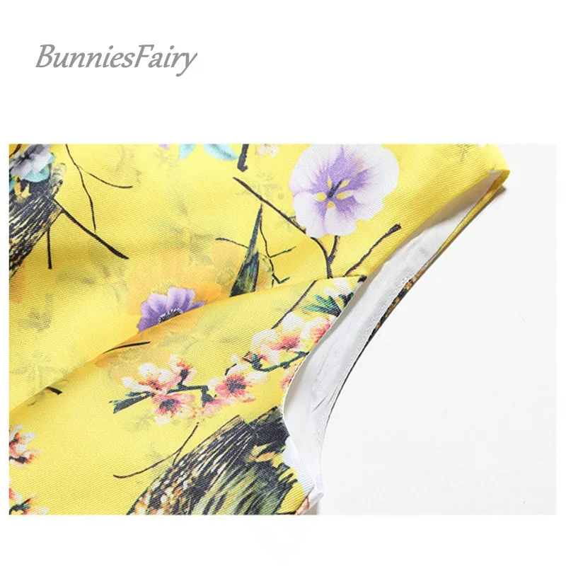 BunniesFairy женское элегантное винтажное платье в стиле ретро с цветком персика совы