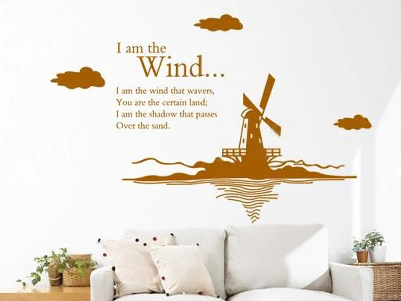 Vinilos Decorativos сравнению Наклейки на стены Цитата Я ветер Wall Art Большой Голландская