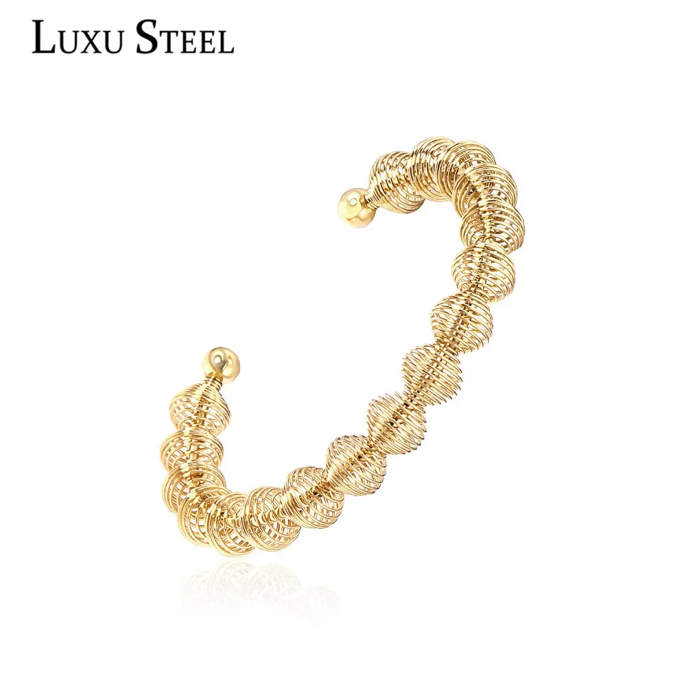 Браслет LUXUSTEEL для женщин браслеты из нержавеющей стали золотого цвета на