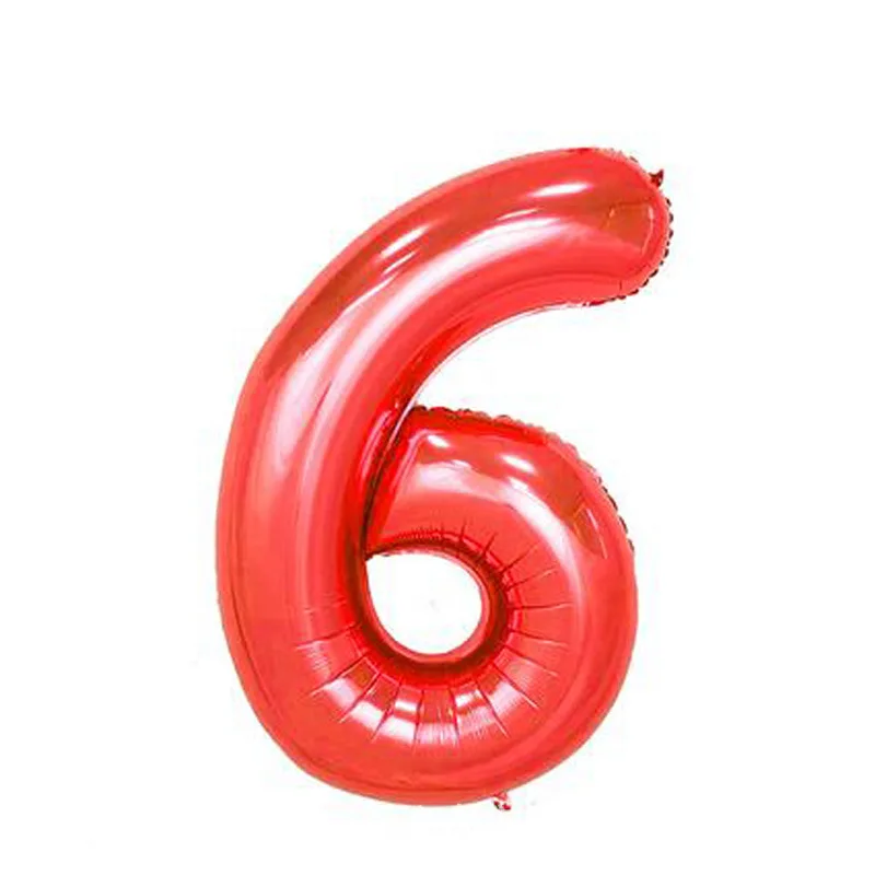 32 дюйма красные цифры воздушные шары из фольги в виде цифр номер Iinflatable Свадьба День Рождения Фольга шар события вечерние принадлежности - Цвет: Red 6