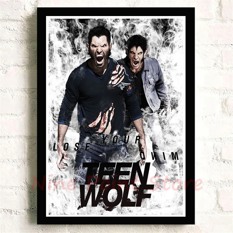 Teen Wolf, белая бумага с покрытием, кино-стикеры Настенные, четкое изображение, украшение для дома, гостиной, спальни, дома, без рамы - Цвет: Светло-серый