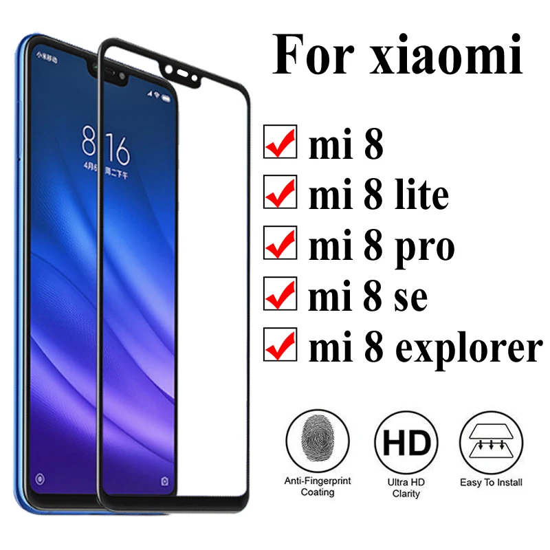 Защитное стекло для xiaomi mi 8 lite pro explorer se ksio xio светильник закаленное verre tremp лист