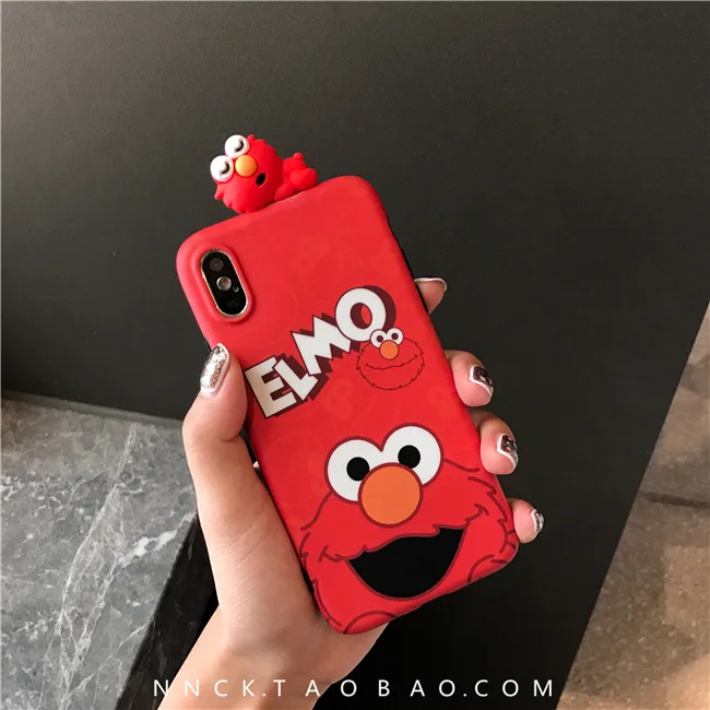 Super Cute Cartoon Sesame Street Cookie Elmo Phone Case For iPhone 7 Puls 6 6S 8 X Xsmax Xr Xs Cases Soft Silicon Cover |