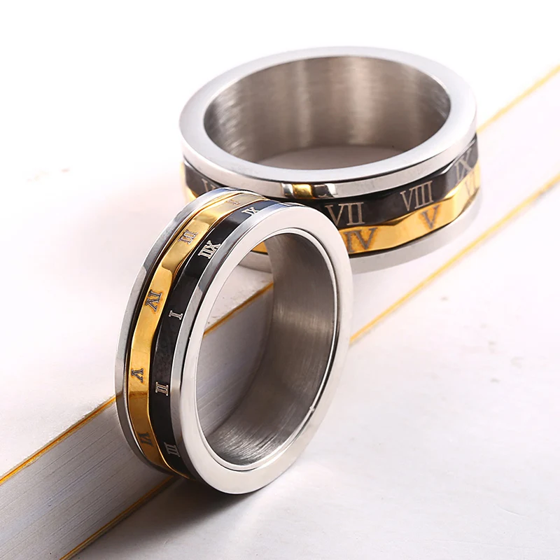 1 шт. серебряное кольцо для влюбленных от RIR из нержавеющей стали золотого черного