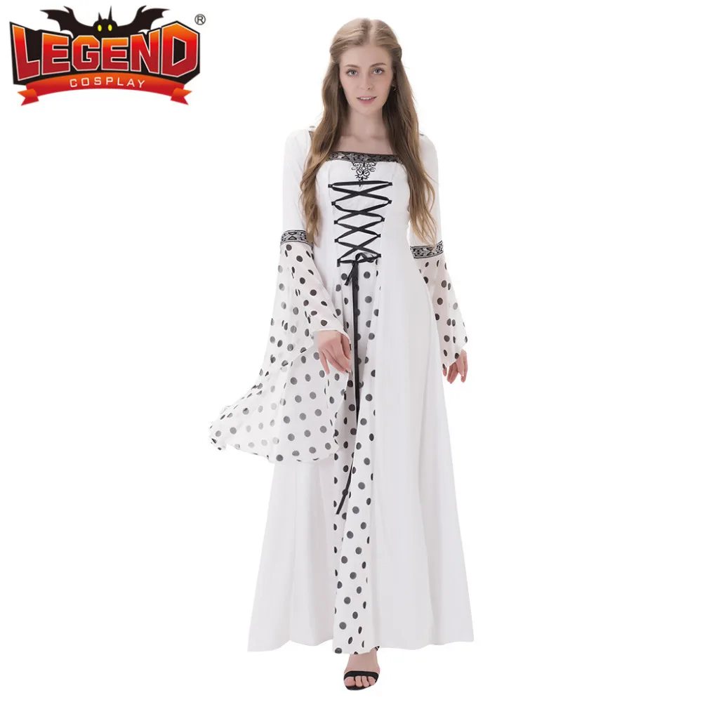 Белое свадебное платье средневекового возрождения искусственное рококо мари