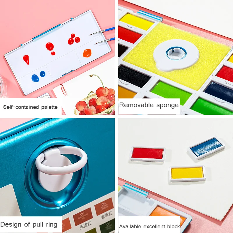 Улучшенная Музыкальная карта однотонная Акварельная краска 24 цвета суб упаковка