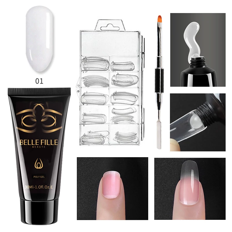 BELLE FILLE поли гель набор для ногтей комплект продлить УФ-гель расширение
