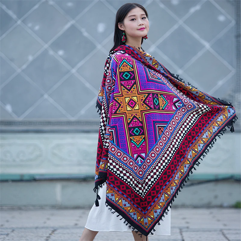 110x110 см этический геометрический квадратный шарф 15 видов саржевый хлопковый