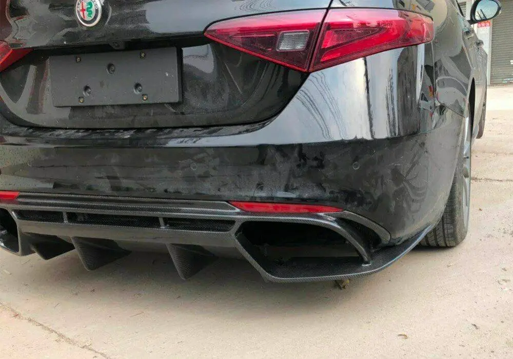 Углеродное волокно задний багажник диффузор черная отделка для Alfa Romeo Giulia 2015-up |
