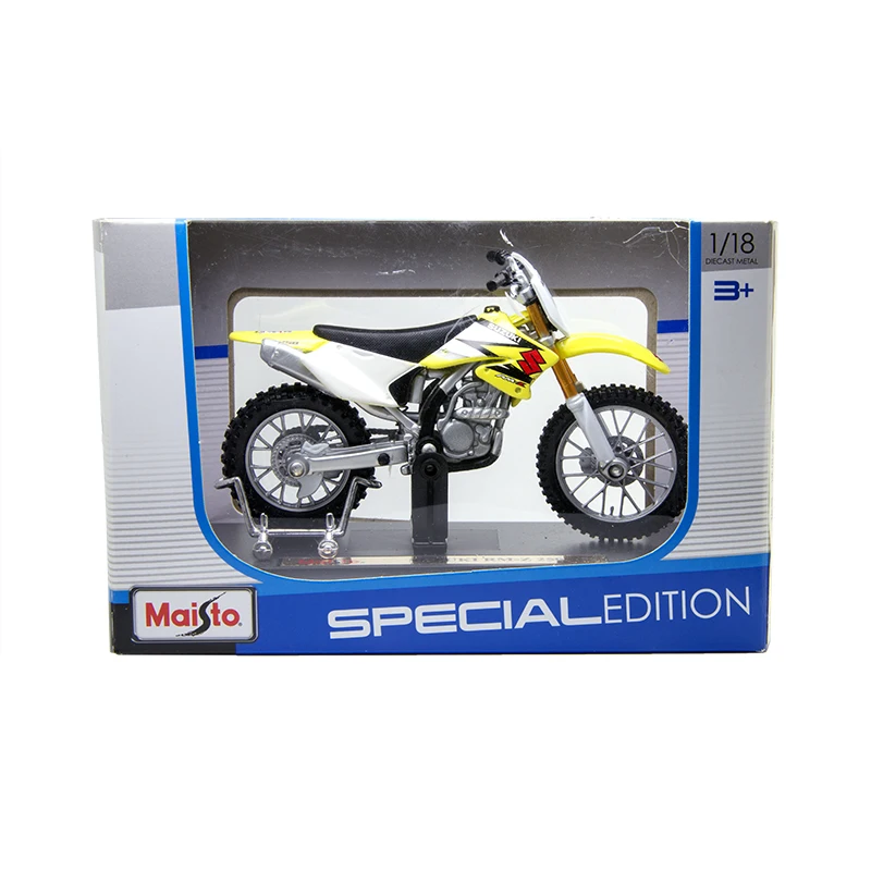 Модели мотоциклов Maisto 1:18 SUZUKI RMZ250 пластиковые миниатюрные Гоночные Игрушки для RM