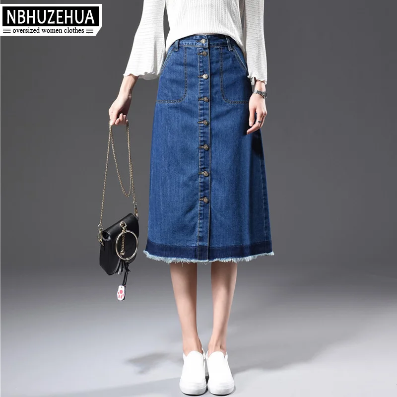Женская длинная юбка трапеция NBHUZEHUA T856 с высокой талией XS 8XL 5XL 6XL 7XL весна 2018|long