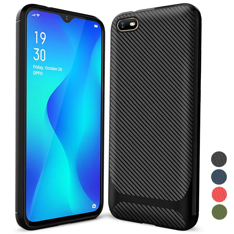 Чехол для OPPO A1K A 1 k Мягкая силиконовая задняя крышка из углеродного волокна ТПУ