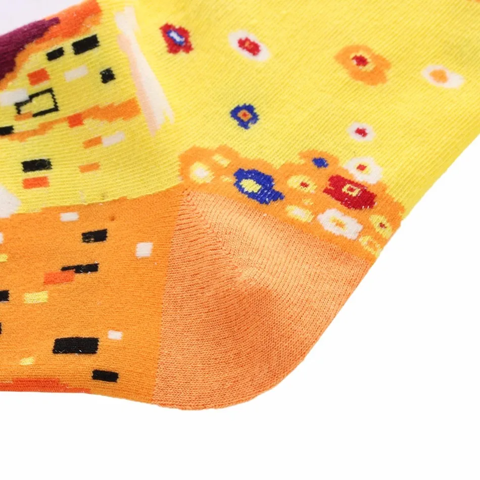 Носки женские мужские дышащие с рисунком Моны Лизы звездная ночь 1 пара носки