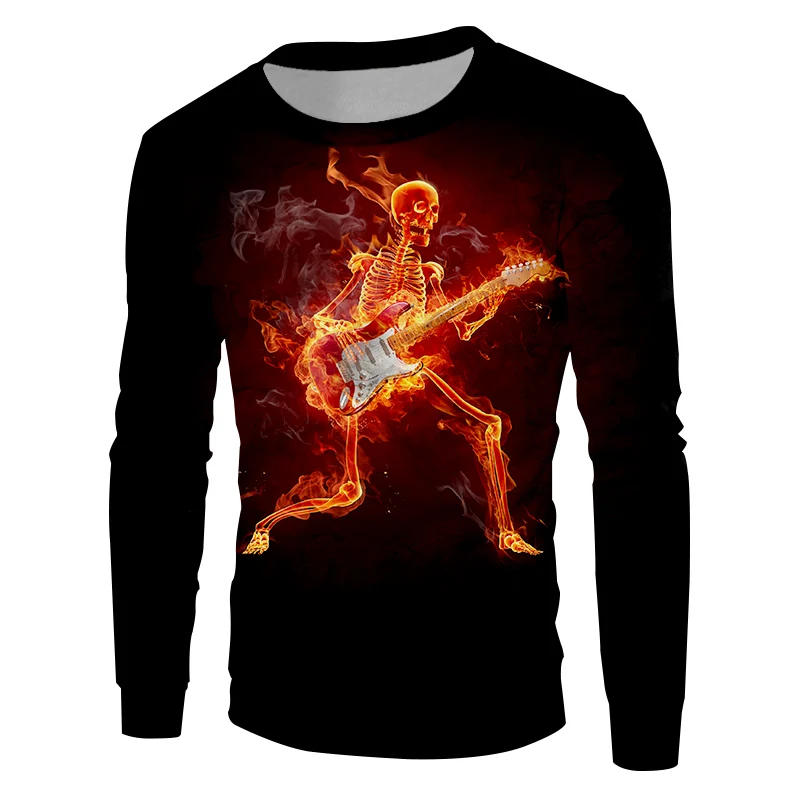 Мужской индивидуальный пуловер UJWI мужской в стиле хип хоп с 3D рисунком скрипки