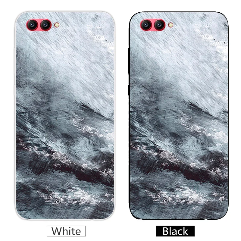 Clear TPU for Huawei Honor V10 Marb Phone Case View 10 Soft Silicone Matte Cover 5.99 inch Capa |