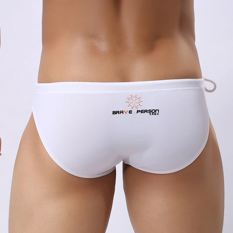

BRAVE PERSON Men's New Nylon Solid Beachwear Briefs Bikini Men Low Rise Sexy Briefs 8 Color