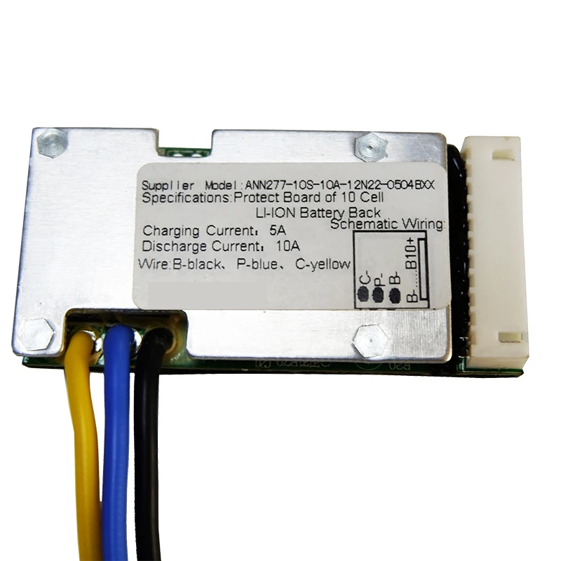 Маленький размер 36V 10A литиевый аккумулятор BMS PCM для 10S 10Ah-15Ah Lipo/LiMn2O4/LiCoO2 батарея с