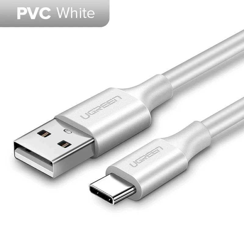 PVC White Ugreen USB Type C Кабель USB С Быстрой Зарядки Кабель для Передачи Данных Type-C USB Зарядное Устройство Кабель для NEXUS 5X, 6 - Цвет: PVC White