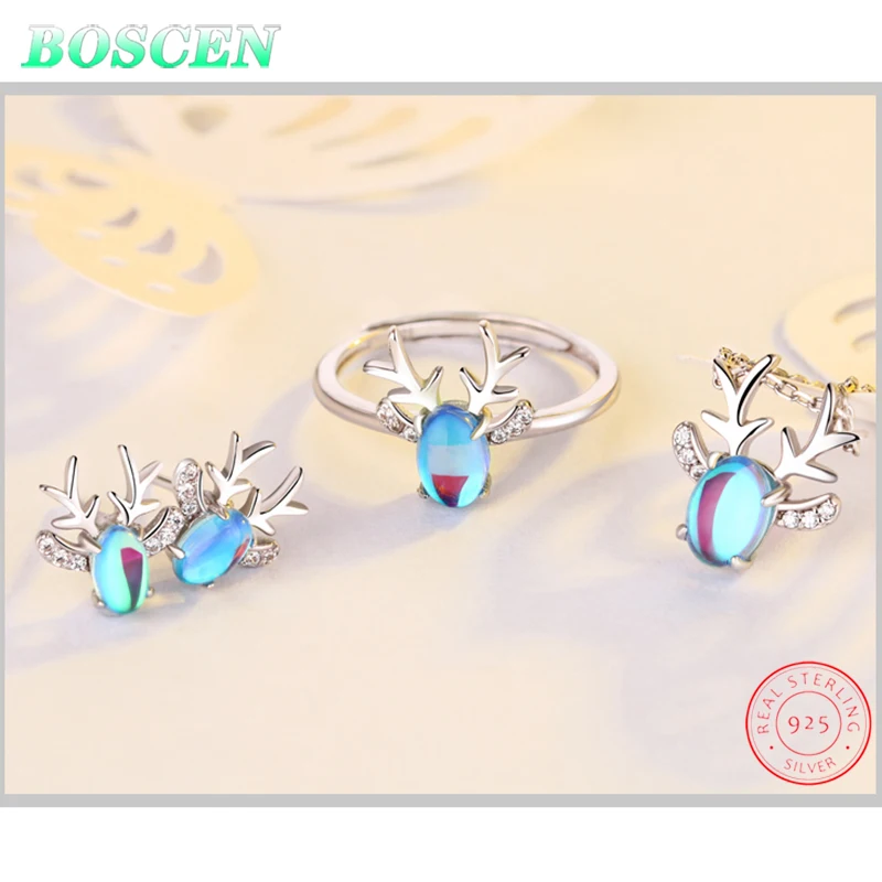 Женский набор украшений BOSCEN в Корейском стиле из циркония виде рогов