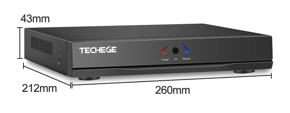 Techege 4CH 1080P H.265 POE NVR аудио-видео система 2-мегапиксельная Крытая уличная ip-камера Водонепроницаемая электронная почта оповещение система видеонаблюдения