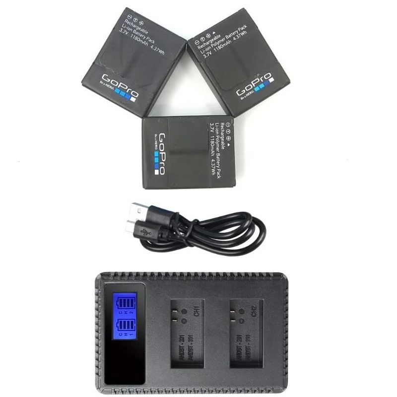 Новинка Clownfish для Gopro hero 3 + USB ЖК зарядное устройство с двумя портами/100%