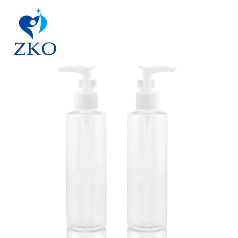 

1 pcs Free Shipping 200ml plastic bottle with lotion pump with clamp refillable bottle