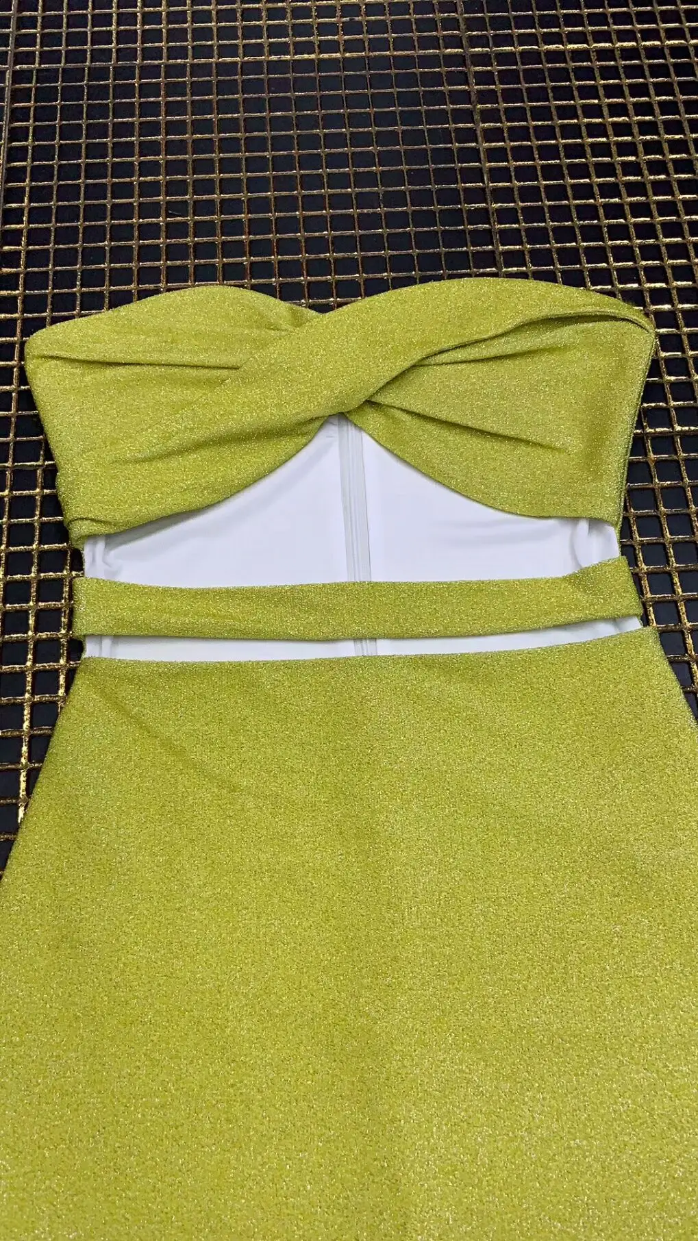 

Elegant yellow Strapless Women Dress 2019 New Bodycon Cut Out Sexy Celebrity evening Party Bandage Dresses