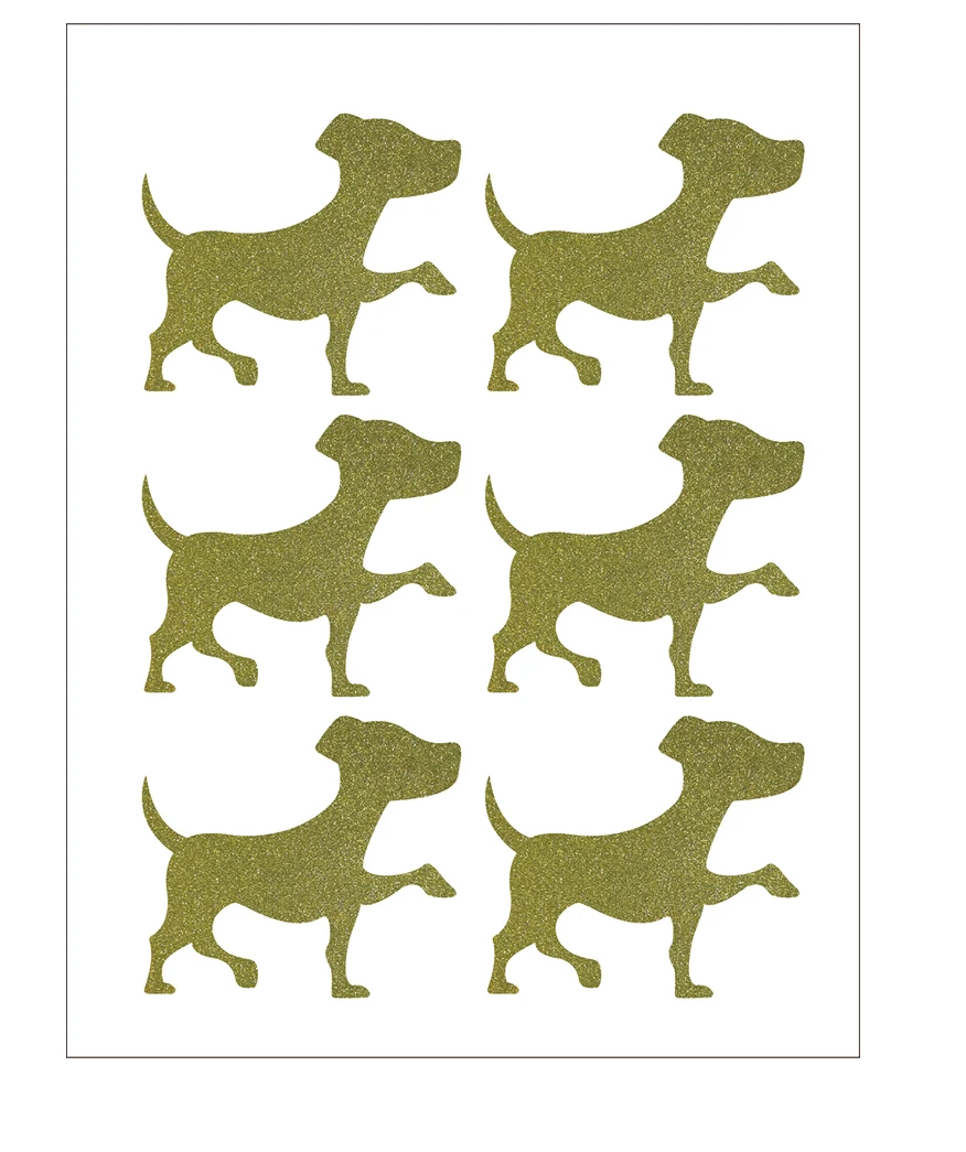 3 8x3 см маленькая собака с одной лапой спереди Золотой блестящий стикер|dog dog|dog
