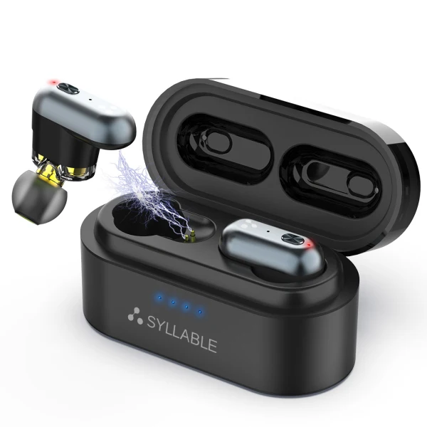 Черный Слог S101 Bluetooth V5.0 TWS наушники 10 часов настоящие беспроводные стерео наушники QCC3020 чип для слога S101 глубокий бас - Цвет: Черный