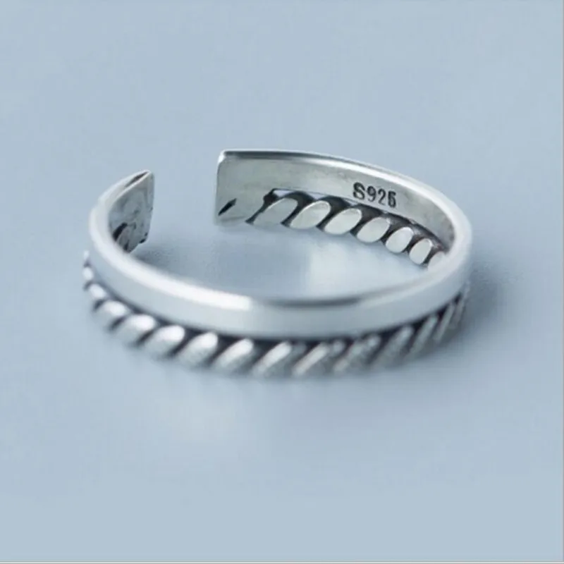 

2019 New Real Anel Rings 100% Rings For Screw With Mill Finish Design Vintage Thai Jewelry Open Ring For Lover Gif