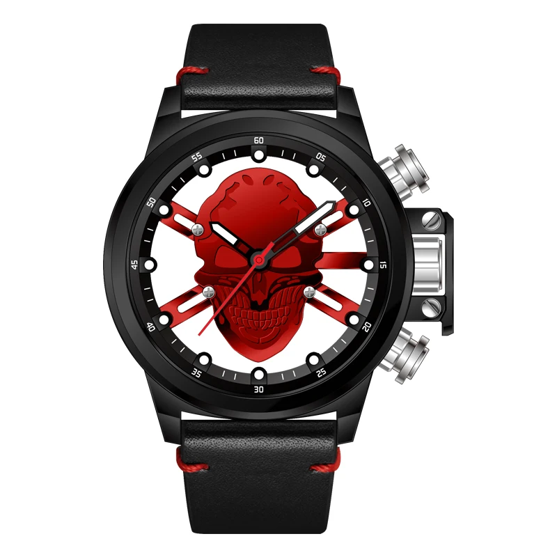MUNITI 2018 мужские спортивные часы модные большие циферблат Мужские военные череп