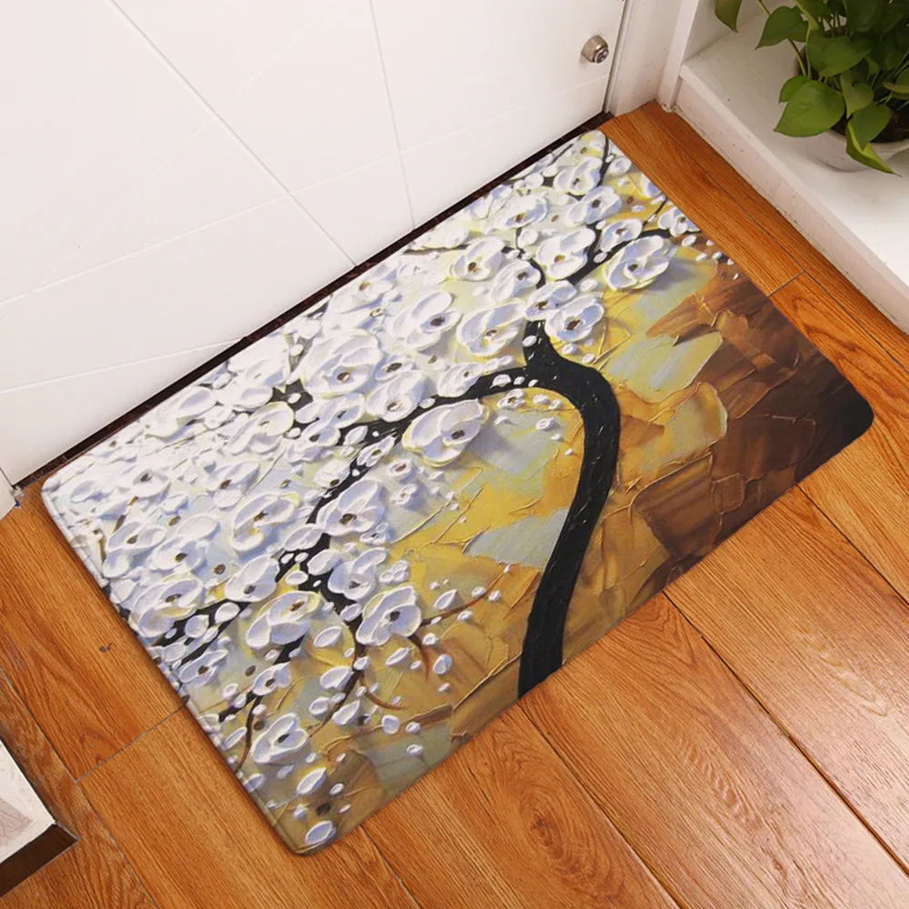 Фланель Коврик картина маслом дерево коврики для ванной Спальня ковры Non Slip40x60CM