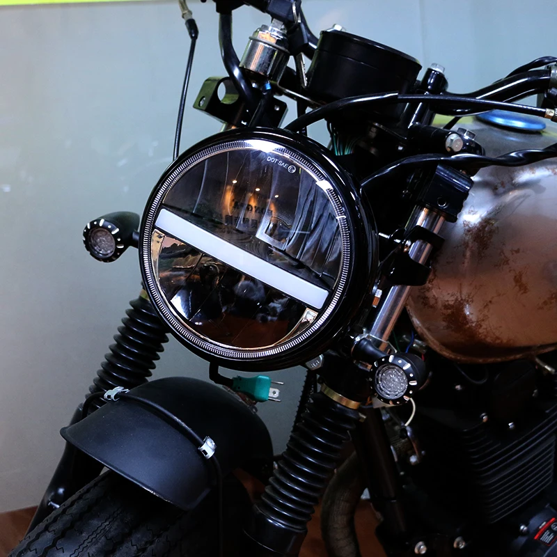 Универсальный 7 дюймов мотоциклетные светодиодный фар Ретро фары для Honda Kawasaki Suzuki Yamaha Harley sporster 883 1200