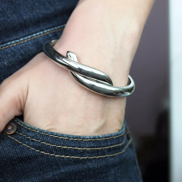 Модный trinketsea Серебряный Простой Крест Браслеты и браслеты для женщин мужчин