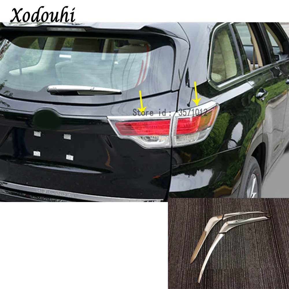 

Для Toyota Highlander 2015 2016 2017 автомобильный Стайлинг задний фонарь рамка палка ABS Хромированная Крышка отделка панель лампы часть 4 шт.