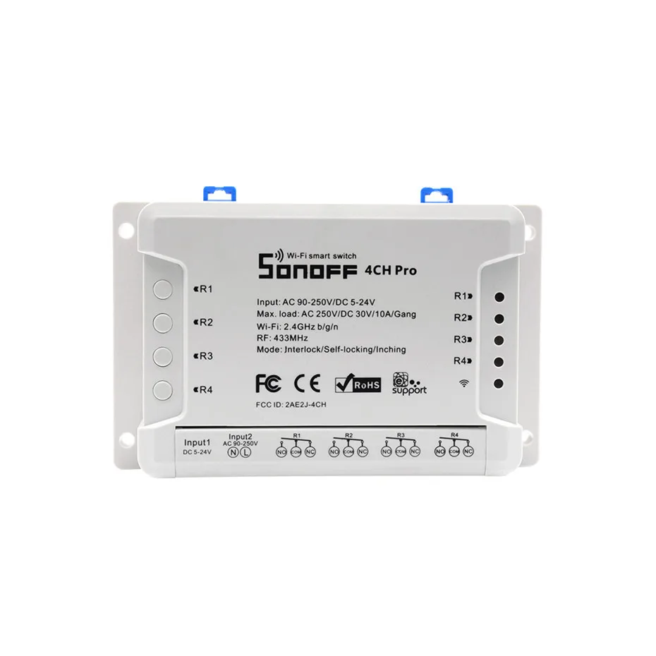 Выключатель Sonoff 4CH Pro R2 с поддержкой Wi Fi и 4 клавишами 433 МГц|Смарт-гаджеты| |