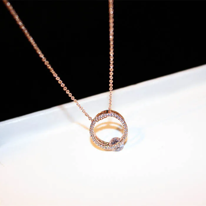 

fashion shinning rhinestone choker necklace women 2019 new jewelry round gold-color necklaces & pendants fine gift