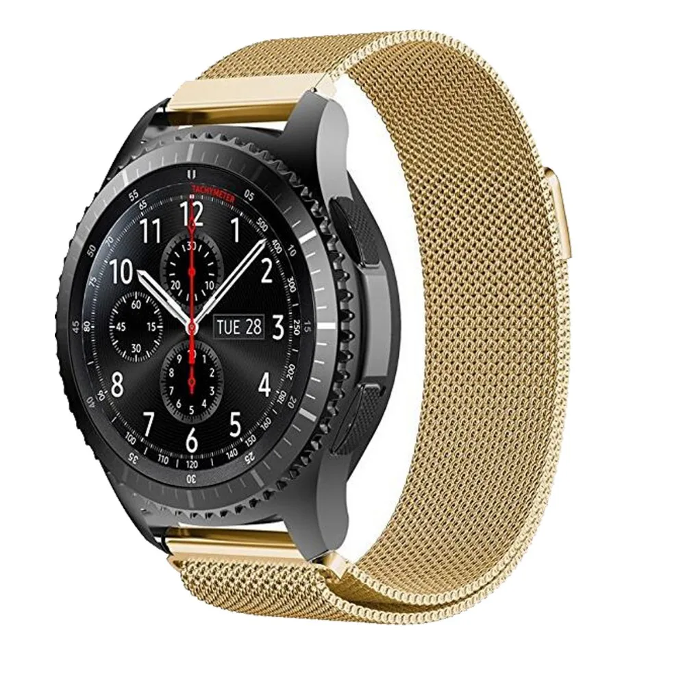 22 мм Магнитная Петля для samsung gear S3 Classic S3 Frontier часы ремешок браслет ремешок из нержавеющей стали черный серебристый