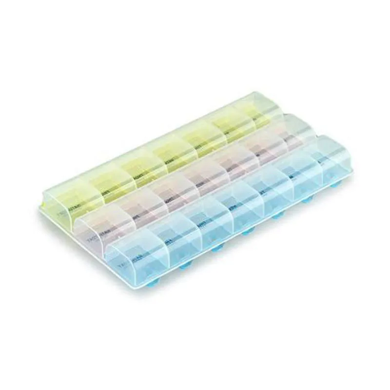 Transparent Color Empty Plastic Box Pill Tablet Medicine Organizer Weekly 7 Days 3-row Tray Storage Case 21 Compartment MFJ99 |