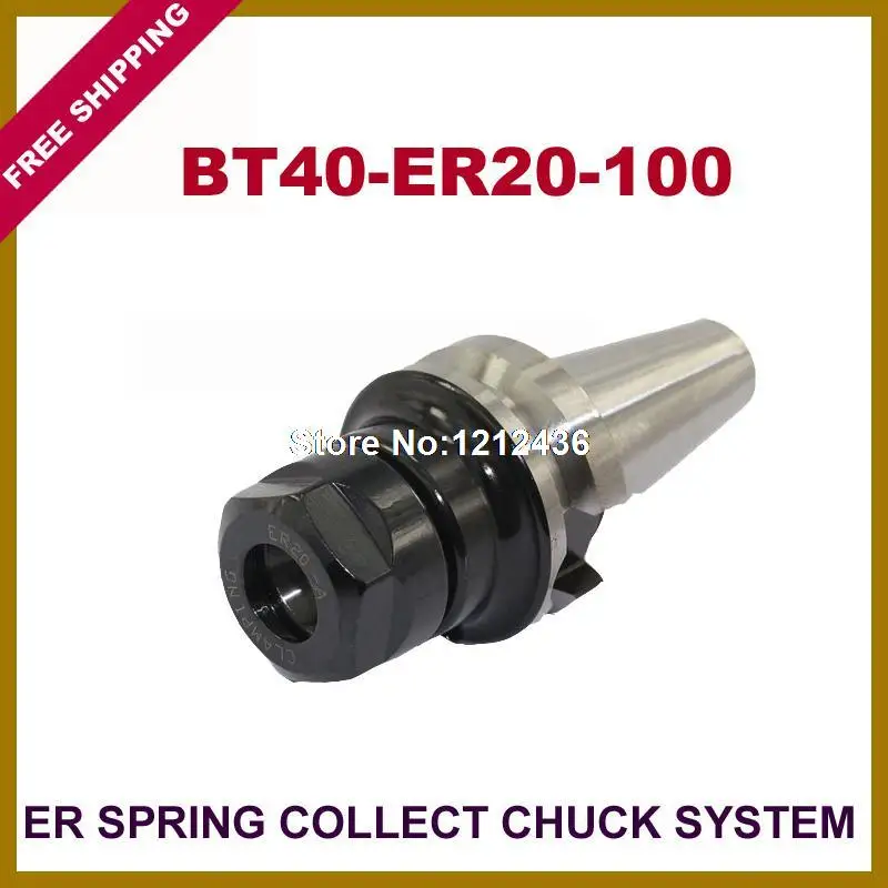 

Free Shipping BT40-ER20-100 ER Spring Collet Chuck Toolholder System Working On CNC Milling Machine