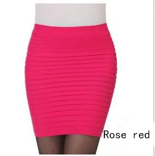 

Cheapest New Fashion 2019 Summer Women Skirts High Waist Candy Color Plus Size Elastic Pleated Short Skirt BQ-1