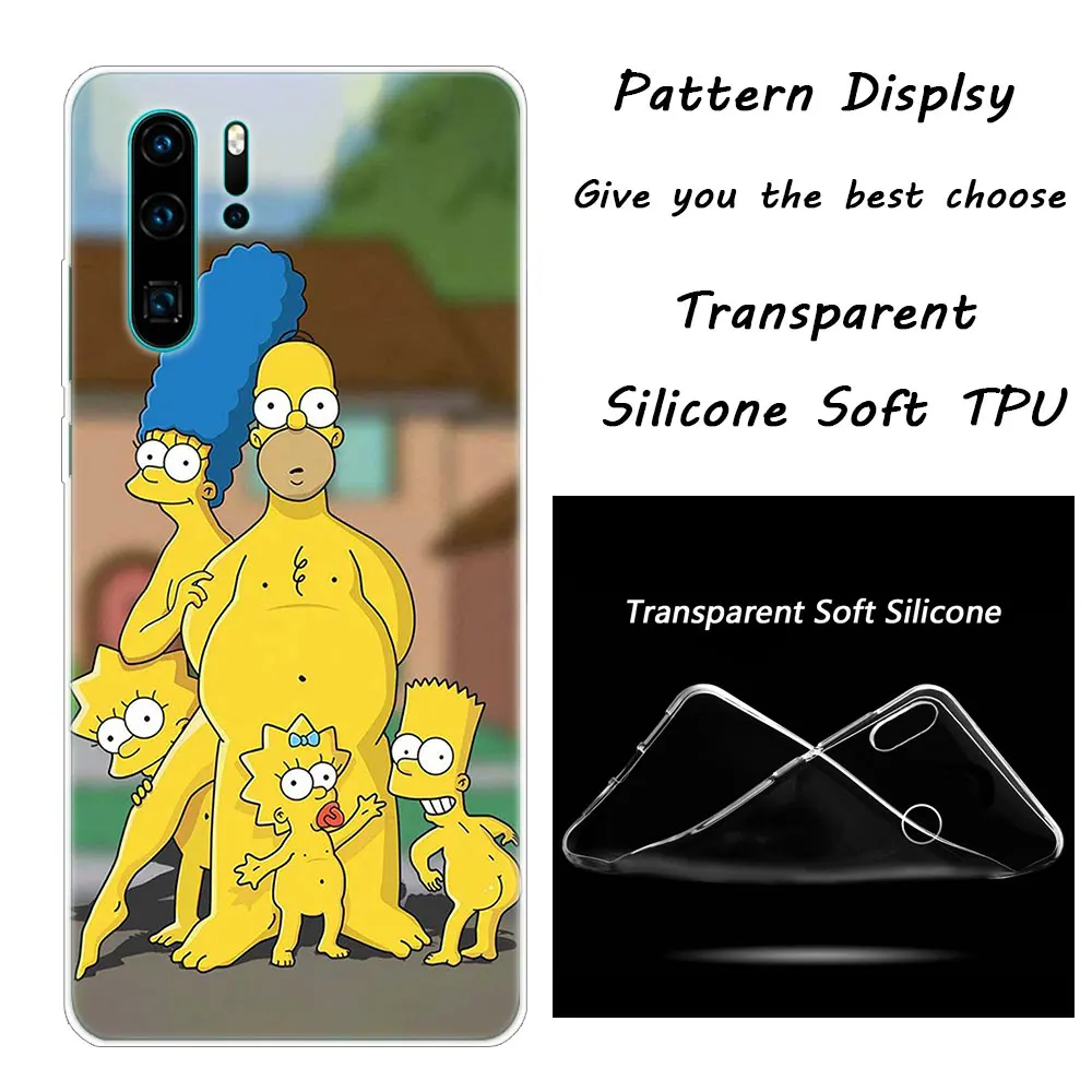 Homer Simpson Мягкий силиконовый чехол для телефона huawei P30 P20 Pro P10 P9 P8 Lite P Smart Z Plus NOVA 3 3i Модный чехол