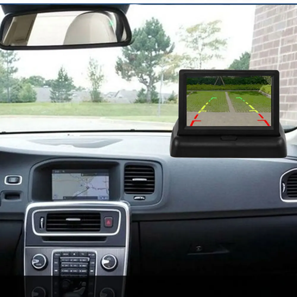 4 3 &quotцветной TFT lcd Складной автомобильный монитор помощи при парковке DC 12 V