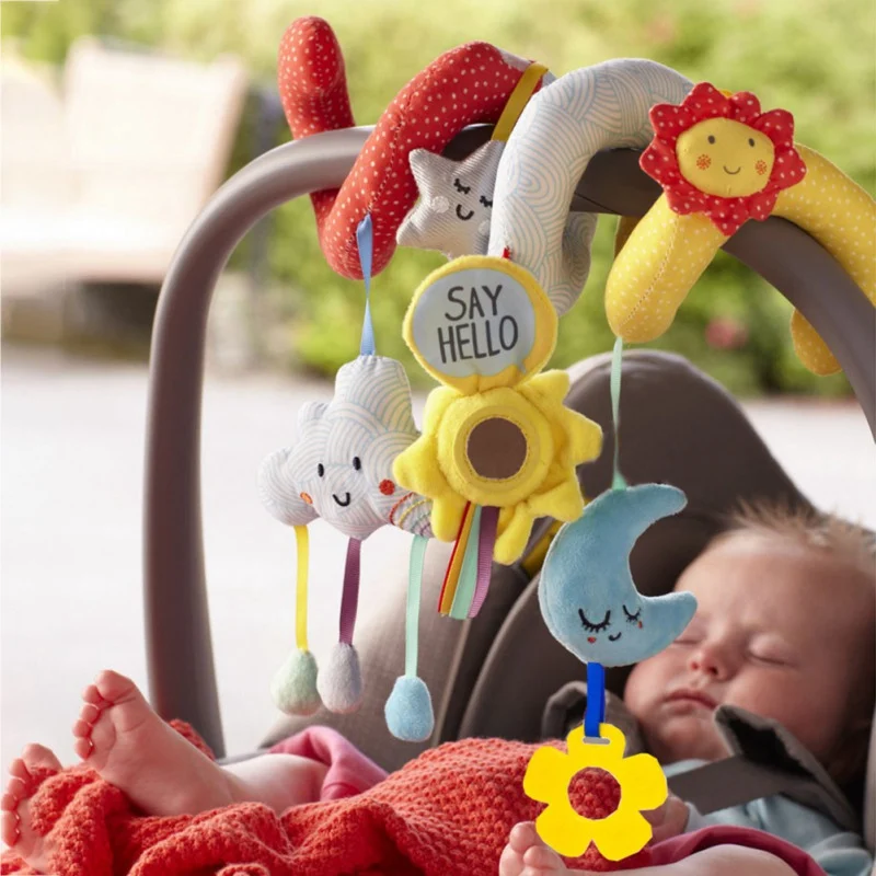 

Newborn Baby Toys 0-3T Stuffed Toys Cartoon Pattern Baby Bed Hanging Educational Baby Rattle Toys Rattles Toy