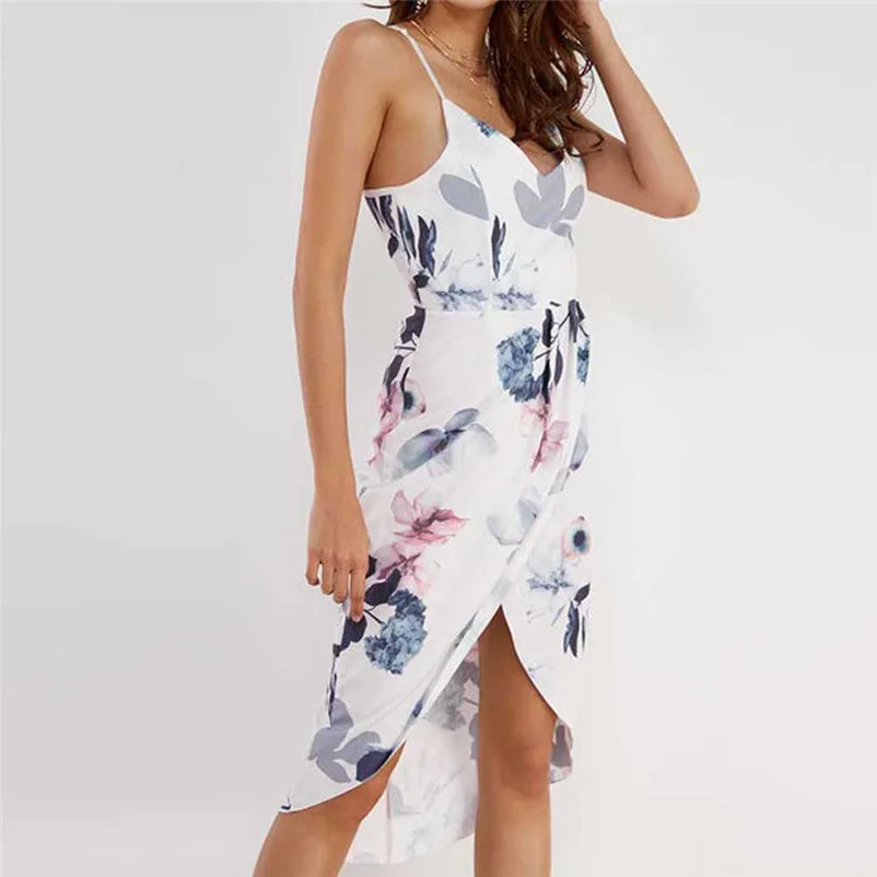 Модное летнее платье 2018 пляжное Для женщин сексуальный v-образный вырез