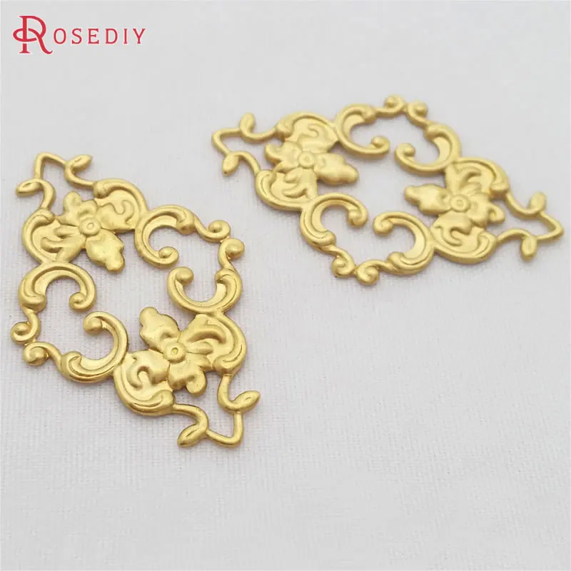 

(29452)20 шт. 36x23 мм без покрытия цветные латунные Цветочные Декоративные Распорки Diy ювелирные изделия аксессуары оптом