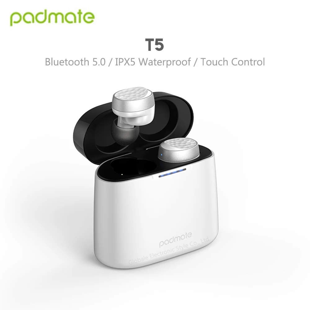 Оригинальные наушники Padmate T5 TWS Bluetooth беспроводные водонепроницаемые IPX6 с